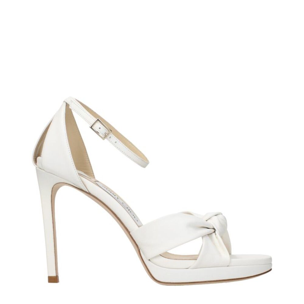 Jimmy Choo White Leather Platform Women's Sandals